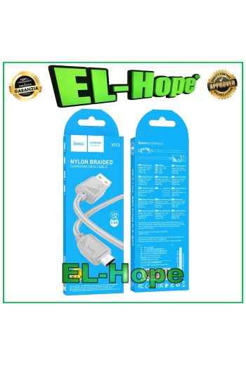 Câble de donne'es, câble de charge, chargeur de batterie, micro USB, universel, Hoco gris, 1 m