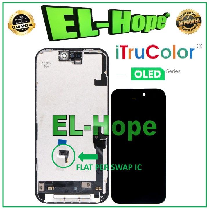 Écran LCD OLED rigide iTruColor pour iPhone 16 pouces tactile