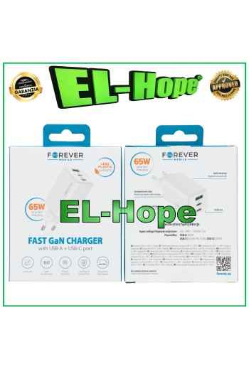 Chargeur de batterie a' charge rapide pour Huawei 65 W Travel Double USB Type C Blanc