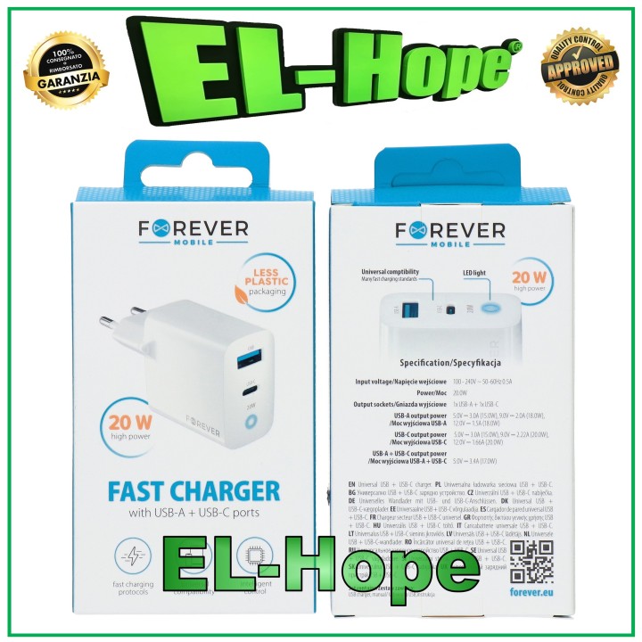 CHARGEUR DE BATTERIE À CHARGE RAPIDE POUR APPLE IPAD 20 W VOYAGE DOUBLE USB TYPE C