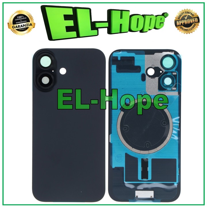 COQUE ARRIÈRE EN VERRE + MAGSAFE POUR APPLE IPHONE 16 NOIR