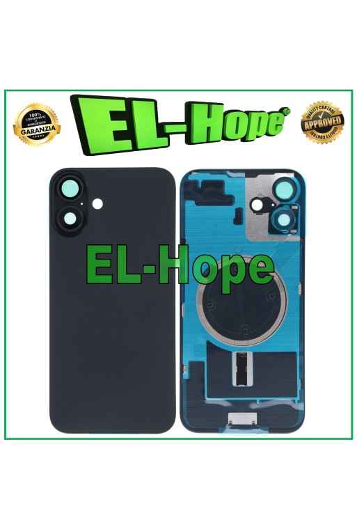 COQUE ARRIÈRE EN VERRE + MAGSAFE POUR IPHONE 16 PLUS NOIR