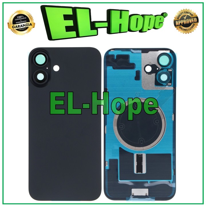 COQUE ARRIÈRE EN VERRE + MAGSAFE POUR IPHONE 16 PLUS NOIR