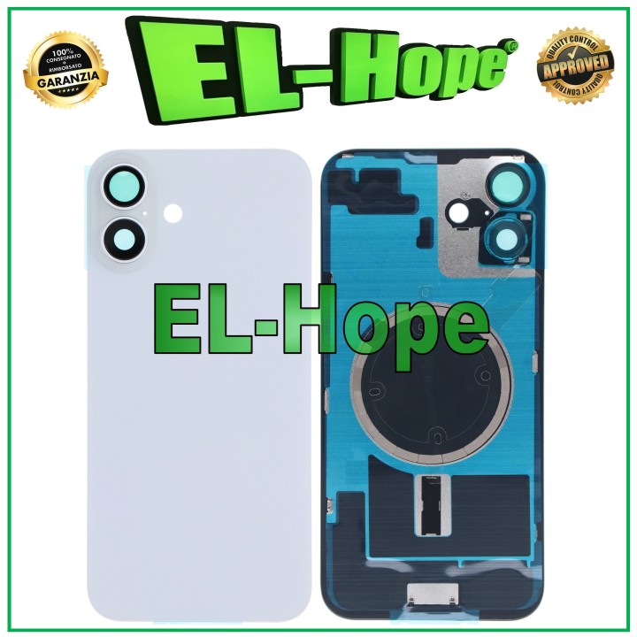 COQUE ARRIÈRE EN VERRE + MAGSAFE POUR IPHONE 16 PLUS BLANC