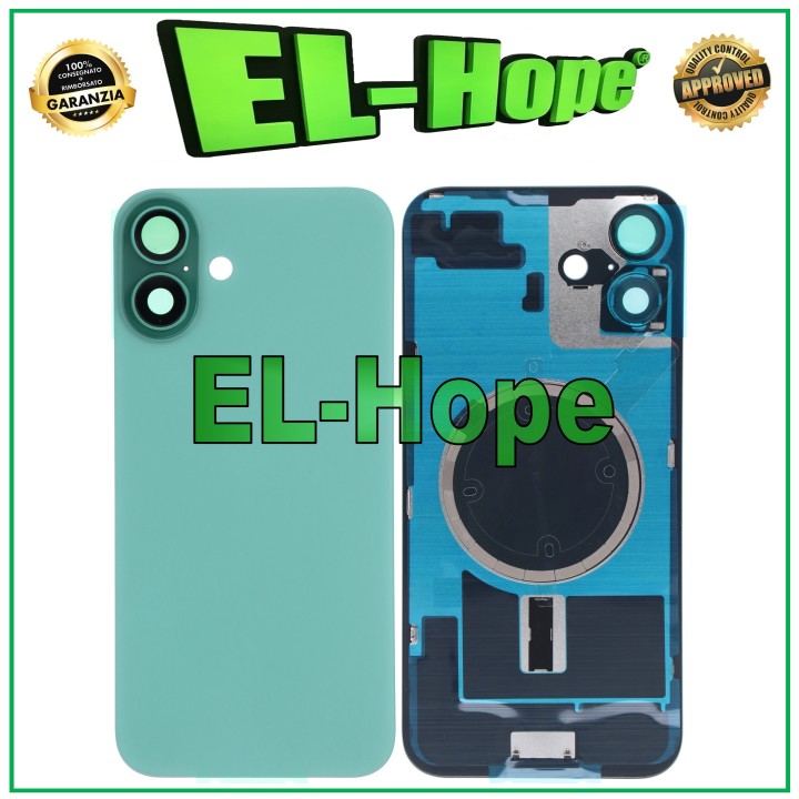 COQUE ARRIÈRE EN VERRE + MAGSAFE POUR IPHONE 16 PLUS VERT AQUA
