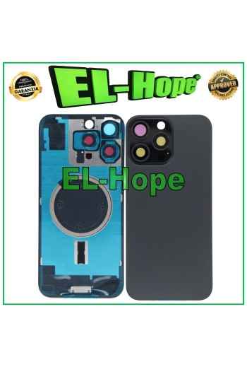 Coque arrie're en verre + Magsafe pour iPhone 16 Pro Max, titane noir