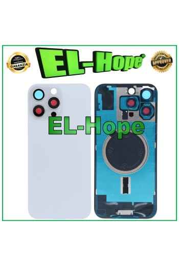 Coque arrie're en verre + Magsafe pour iPhone 16 Pro Max, titane blanc