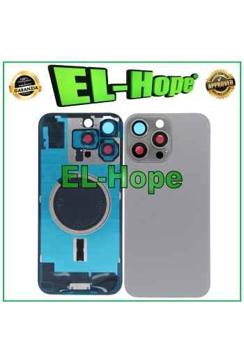 Coque arrie're en verre Magsafe pour iPhone 16 Pro Max, titane naturel