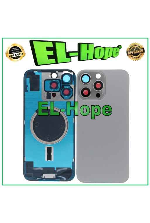 Coque arrie're en verre Magsafe pour iPhone 16 Pro Max, titane naturel
