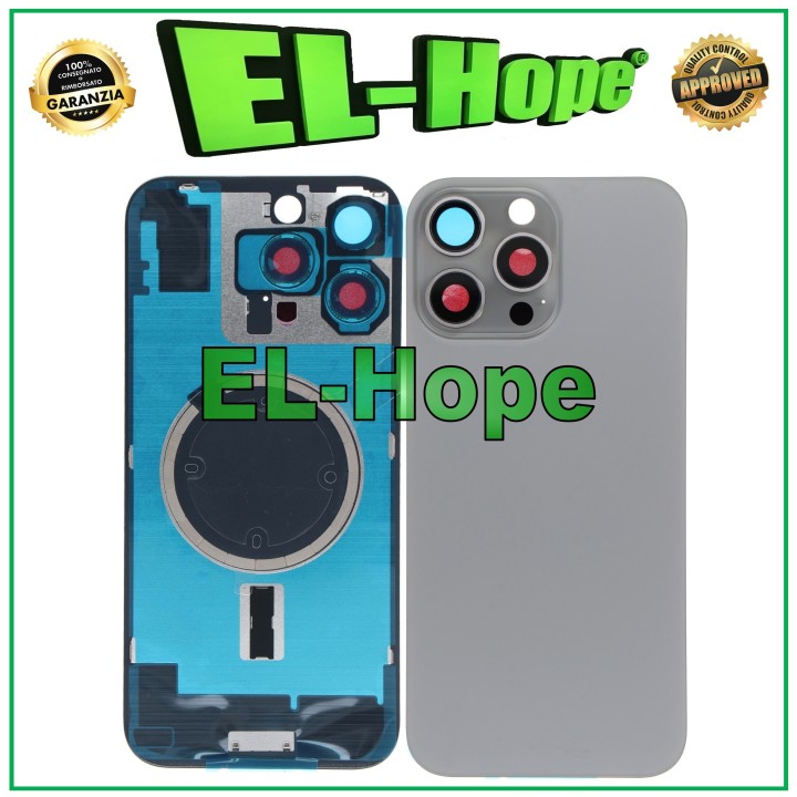 Coque arrie're en verre Magsafe pour iPhone 16 Pro Max, titane naturel