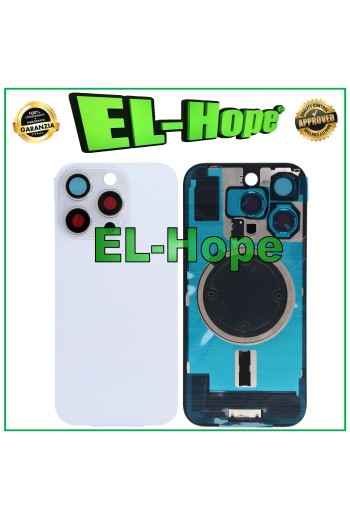 Coque arrie're en verre Magsafe pour iPhone 16 Pro, titane blanc