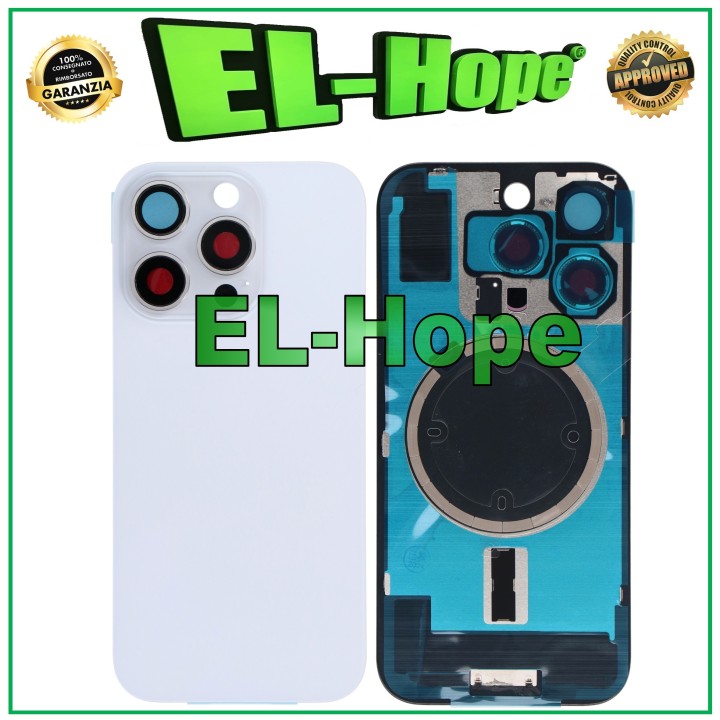 Coque arrie're en verre Magsafe pour iPhone 16 Pro, titane blanc