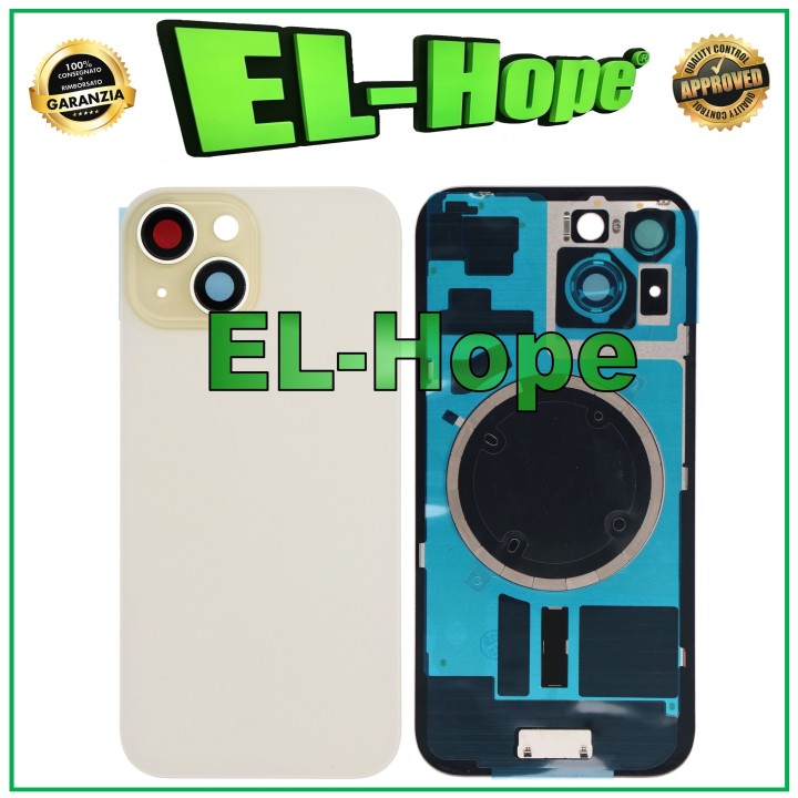 COQUE ARRIÈRE EN VERRE + MAGSAFE POUR IPHONE 15 JAUNE