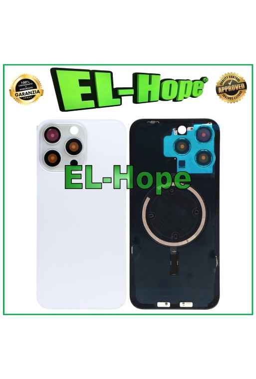 Coque arrie're en verre Magsafe pour iPhone 15 Pro Max, titane blanc