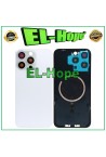 Coque arrie're en verre Magsafe pour iPhone 15 Pro Max, titane blanc