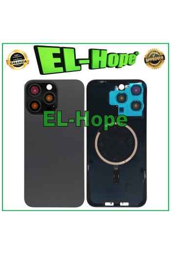 Coque arrie're en verre Magsafe pour iPhone 15 Pro Max, titane noir