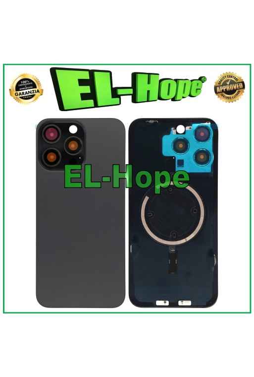 Coque arrie're en verre Magsafe pour iPhone 15 Pro Max, titane noir
