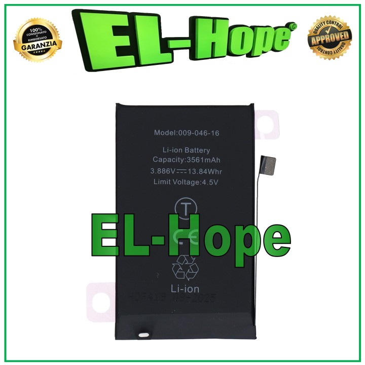 Batterie de remplacement pour iPhone 16 A3287 A3081 3561 mAh 4,5 V