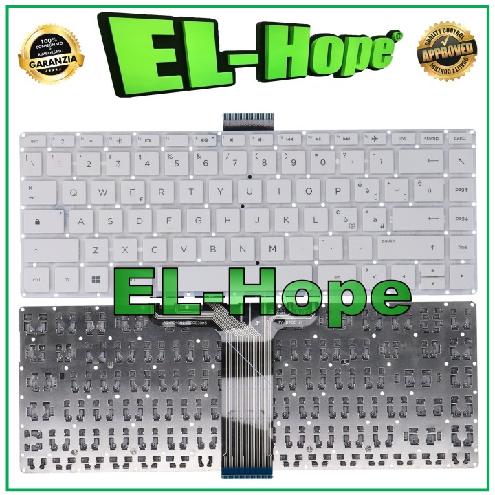 Clavier italien pour ordinateur portable HP Stream 14-AX 14-CB blanc