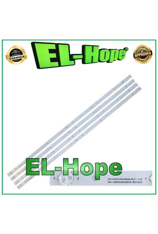 Kit de 4 barres de 8 LED pour te'le'viseur 39 CHANGHONG CRH-K385353504085C8 K3853535040883M REV1