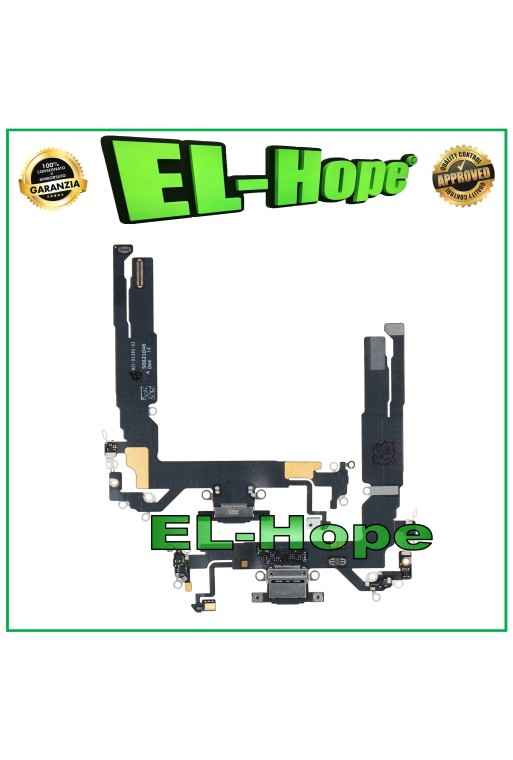 Connecteur de charge pour iPhone 17, microphone, antenne, station de charge, noir plat