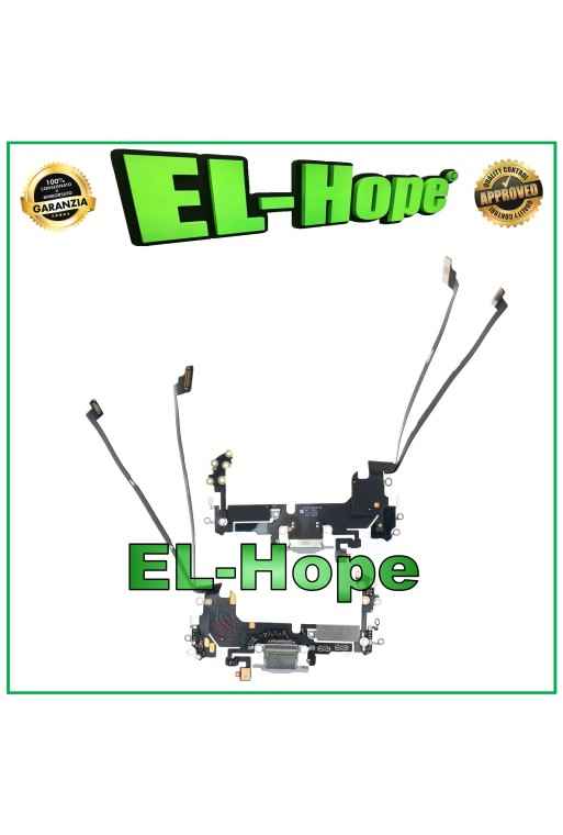 Connecteur de charge pour iPhone 17 Pro, microphone, antenne, station de charge plate argente'e