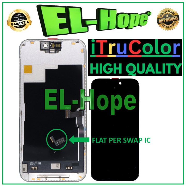Écran LCD OLED souple iTruColor 120 Hz pour Apple iPhone 15 Pro avec verre tactile