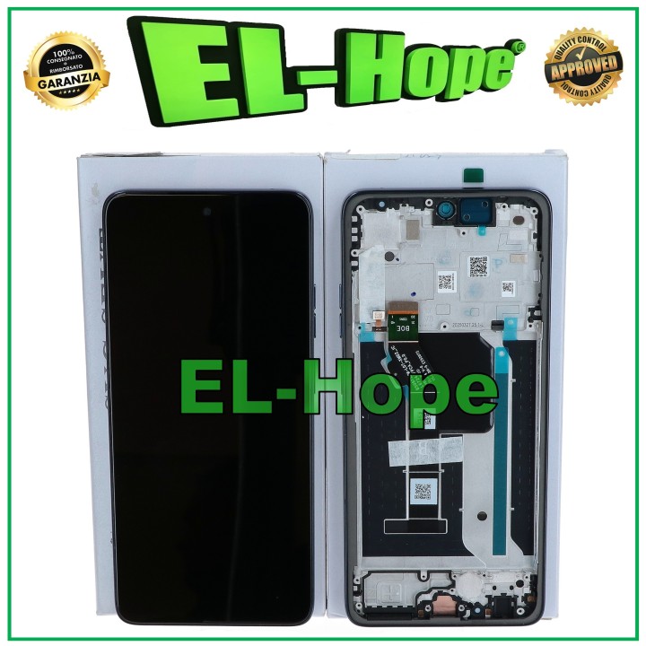 Cadre d e'cran tactile LCD d origine Motorola Moto G56 XT2529, noir