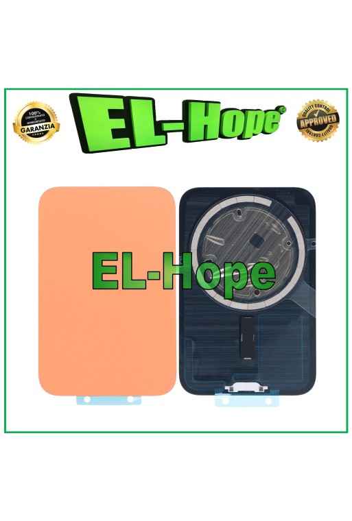 Coque arrie're en verre + Magsafe pour iPhone 17 Pro, couleur orange