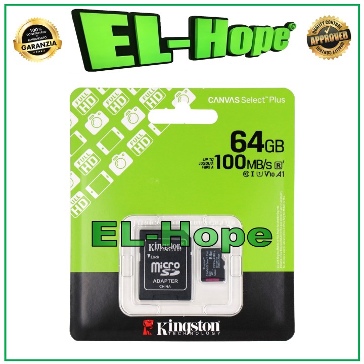 Carte me'moire externe Kingston Original Micro SD 64 Go 100 Mo/s