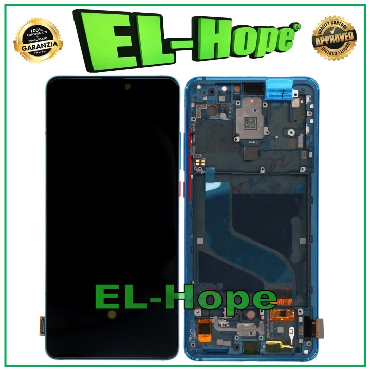 Écran tactile OLED avec cadre pour Xiaomi Mi 9T/9T Pro et Redmi K20/K20 Pro (M1903F10G, bleu).