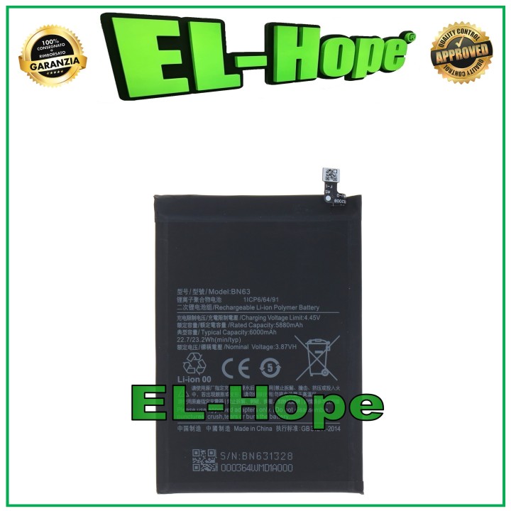 Batterie BN63 pour Xiaomi Redmi 10/10 Prime M21061119DG 6000 mAh e'quivalente a' l originale