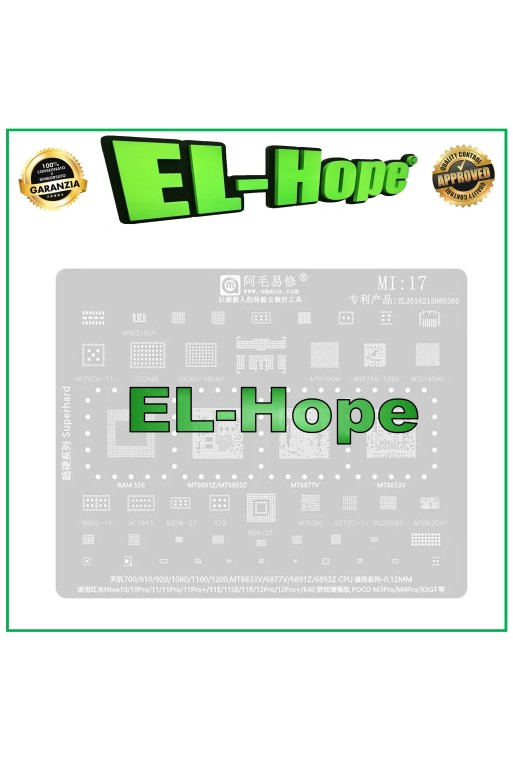 POCHOIR DE REBALLAGE AMAOE MI17 700 810 920 1080 1100 1200 MT6833V 6877V