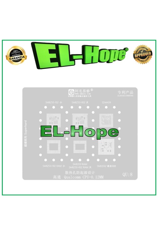 Pochoir de reballage QUALCOMM AMAOE QU8 pour SM8250-102 SM8250-002 SDM439 SM8350