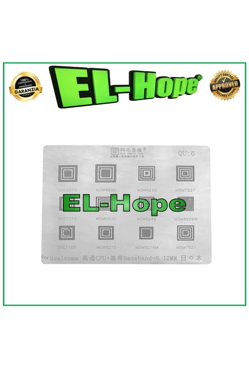 POCHOIR DE REBALLAGE QUALCOMM AMAOE QU6 POUR MSM6246 MDM9215M MSM8909W MSM7521