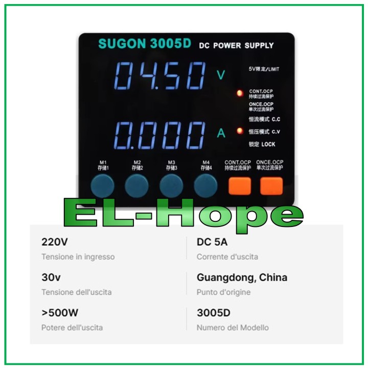 Alimentation de laboratoire stabilise'e USB SUGON 3005D 30V 5A CC