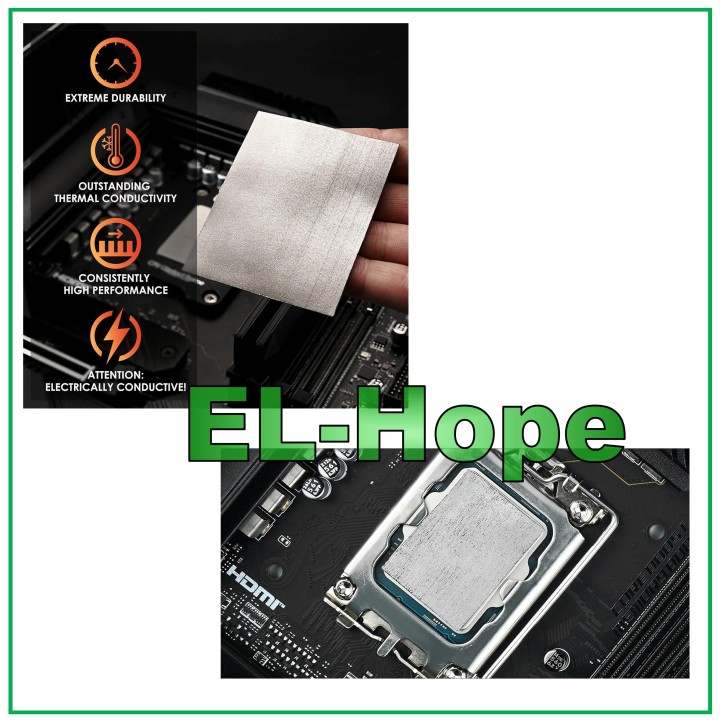 Pâte thermique en feuille de graphe'ne THERMAL GRIZZLY 24 x 12 mm pour processeur, carte graphique, PS5, PS4 et Xbox