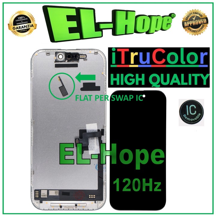 Écran OLED LCD souple iTruColor pour iPhone 16 Pro, tactile, 120 Hz