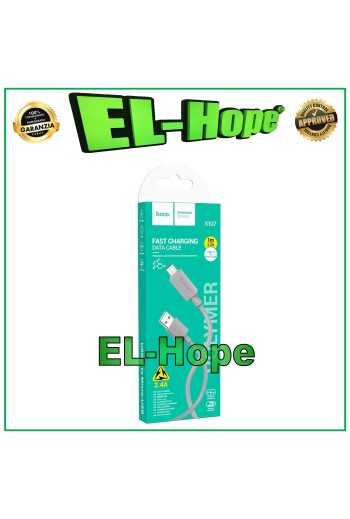 Câble de donne'es, câble de charge, chargeur de batterie, micro USB, universel, Hoco gris, 1 m