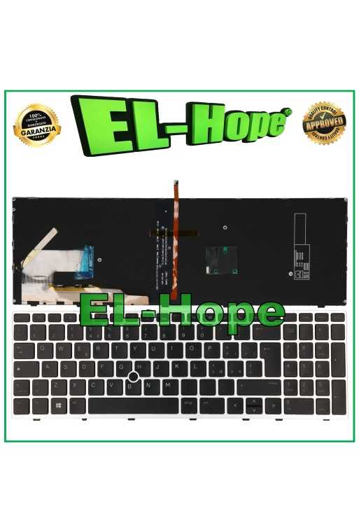 Ordinateur portable HP EliteBook 755/850 G6, clavier re'troe'claire' TrackPoint noir