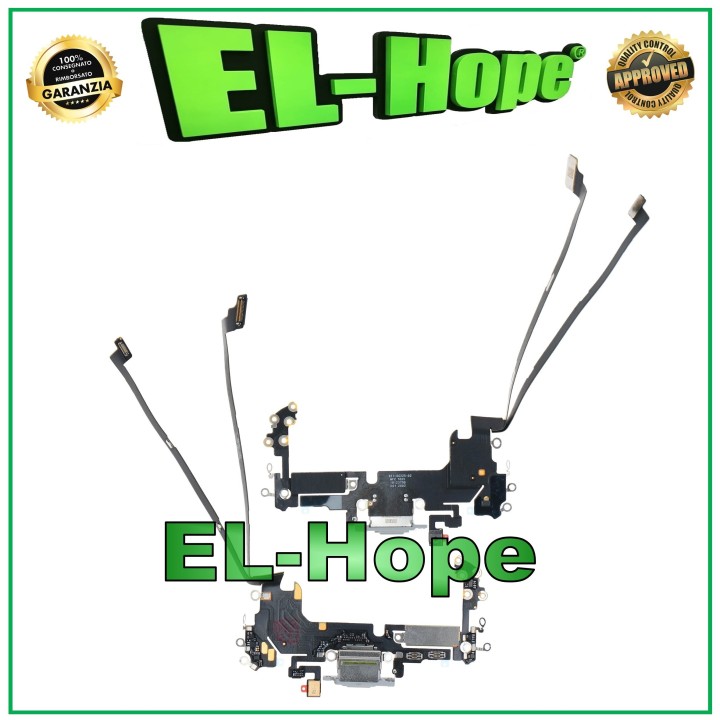 Connecteur de charge pour iPhone 17 Pro, microphone, antenne, station de charge plate argente'e