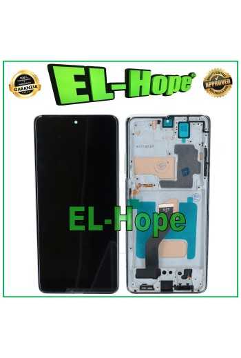 Écran LCD TFT a' cadre pour Samsung Galaxy S21 Ultra SM-G998 tactile en verre blanc