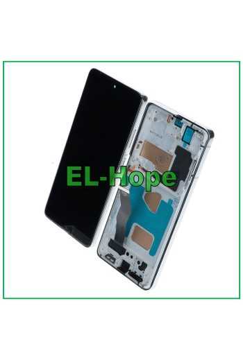 Écran LCD TFT a' cadre pour Samsung Galaxy S21 Ultra SM-G998 tactile en verre blanc