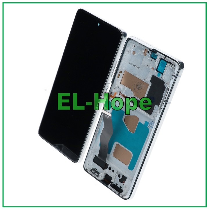 Écran LCD TFT a' cadre pour Samsung Galaxy S21 Ultra SM-G998 tactile en verre blanc