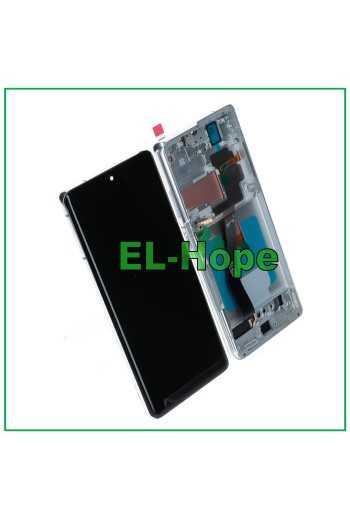 Écran tactile OLED LCD pour Samsung Galaxy S21 Ultra SM-G998, verre + cadre blanc
