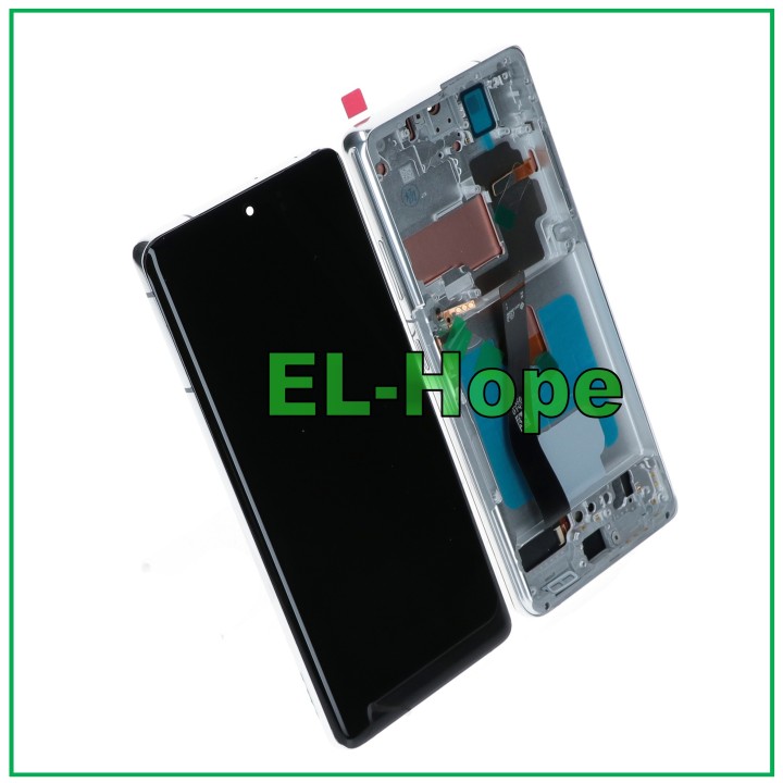 Écran tactile OLED LCD pour Samsung Galaxy S21 Ultra SM-G998, verre + cadre blanc