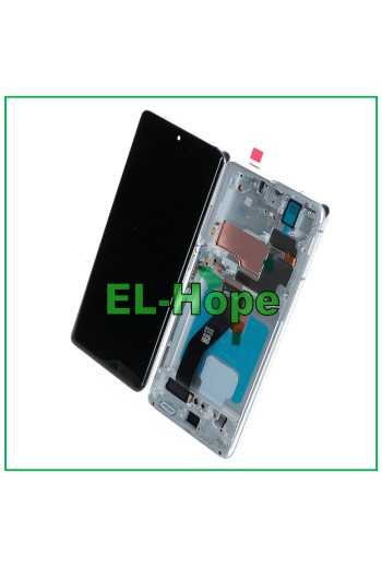 Écran tactile OLED LCD pour Samsung Galaxy S21 Ultra SM-G998, verre + cadre blanc