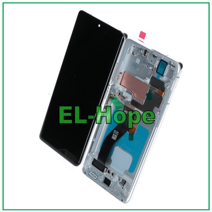 Écran tactile OLED LCD pour Samsung Galaxy S21 Ultra SM-G998, verre + cadre blanc