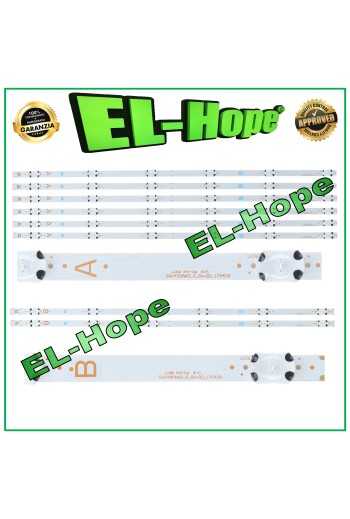 Kit de 8 barres et 6 LED pour te'le'viseur Panasonic 49 pouces (re'fe'rences 17DB49V17B, 17DB49V17C et 23518706)