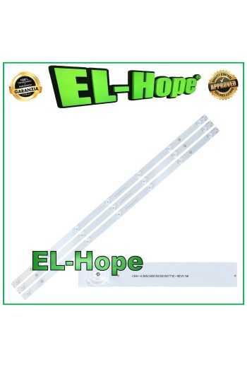 Kit de 3 barres LED 7 LED pour te'le'viseur 39 CHANGHONG CRH-K385C8003030030771E-REV1.1W L 742 mm